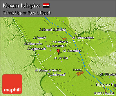 Physical 3D Map of Kawm Ishqâw