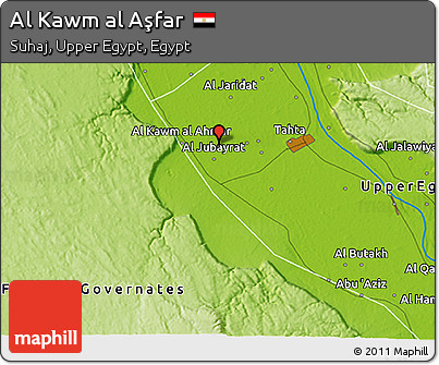Physical 3D Map of Al Kawm Al Aşfar