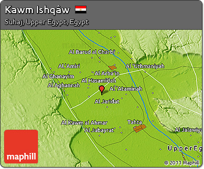 Physical 3D Map of Kawm Ishqâw