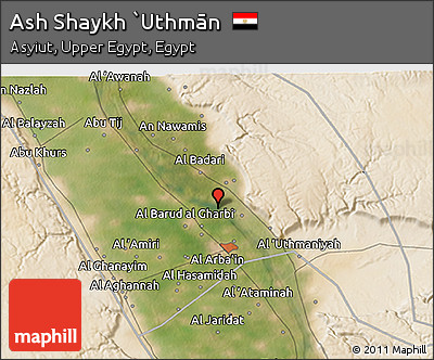 Satellite 3D Map of Ash Shaykh `Uthmān