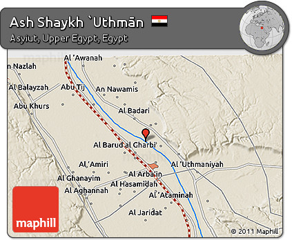 Shaded Relief 3D Map of Ash Shaykh `Uthmān