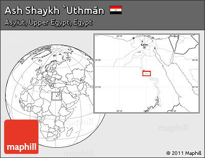Blank Location Map of Ash Shaykh `Uthmān
