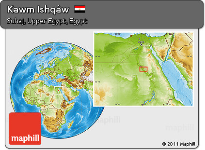 Physical Location Map of Kawm Ishqâw
