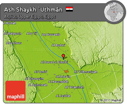 Physical Map of Ash Shaykh `Uthmān