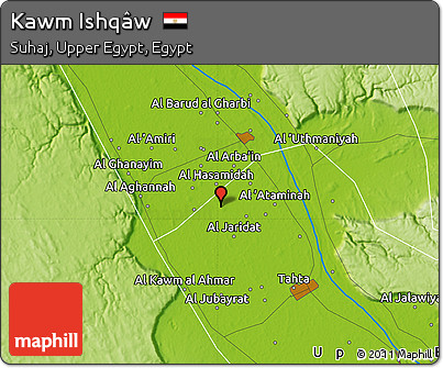 Physical Map of Kawm Ishqâw