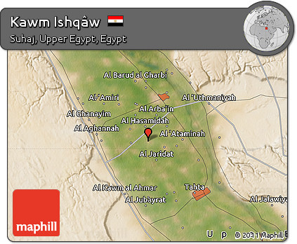 Satellite Map of Kawm Ishqâw