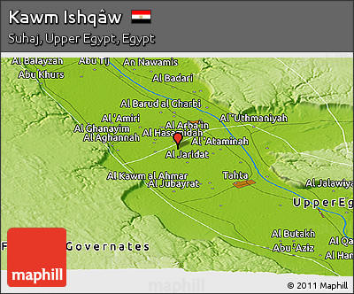 Physical Panoramic Map of Kawm Ishqâw