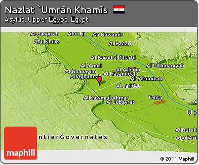 Physical Panoramic Map of Nazlat `Umrān Khamīs