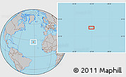 Gray Location Map of the area around 26° 50' 27" N, 32° 13' 30" W