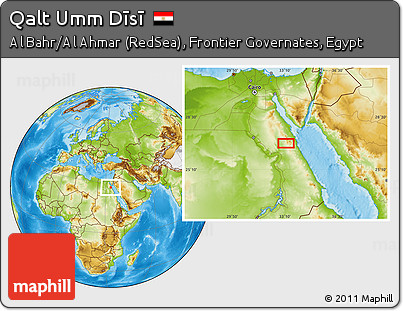 Physical Location Map of Qalt Umm Dīsī
