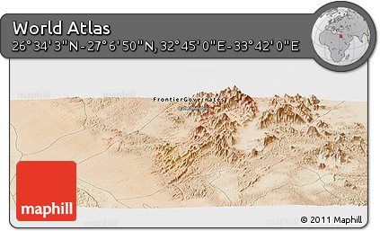 Satellite Panoramic Map of the Area around 26° 50' 27" N, 33° 13' 30" E