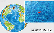 Physical Location Map of the area around 26° 50' 27" N, 36° 28' 30" W