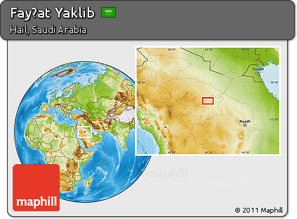 Physical Location Map of Fayḑat Yaklib
