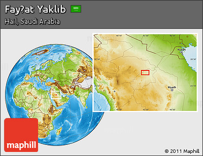 Physical Location Map of Fayḑat Yaklib