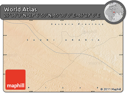 Satellite Map of the Area around 26° 50' 27" N, 45° 58' 30" E