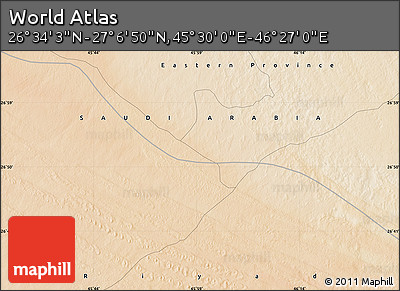Satellite Map of the Area around 26° 50' 27" N, 45° 58' 30" E