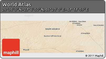 Satellite Panoramic Map of the Area around 26° 50' 27" N, 46° 49' 30" E