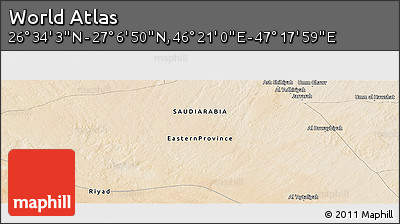 Satellite Panoramic Map of the Area around 26° 50' 27" N, 46° 49' 30" E