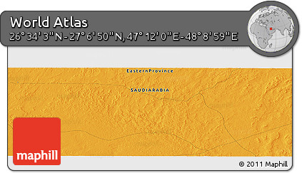 Political Panoramic Map of the Area around 26° 50' 27" N, 47° 40' 29" E