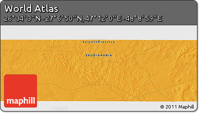 Political Panoramic Map of the Area around 26° 50' 27" N, 47° 40' 29" E