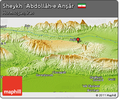 Physical Panoramic Map of Sheykh `Abdollāh-e Anşār