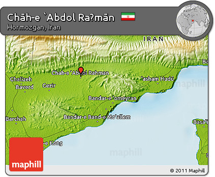 Physical 3D Map of Chāh-e `Abdol Raḩmān