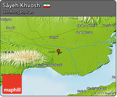 Physical 3D Map of Sāyeh Khvosh