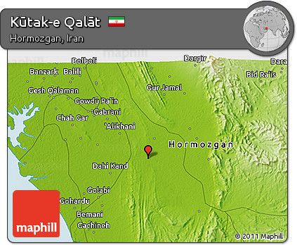 Physical 3D Map of Kūtak-e Qalāt