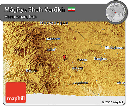 Physical 3D Map of Māgī-ye Shah Varūkh