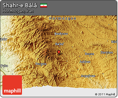 Physical 3D Map of Shahr-e Bālā