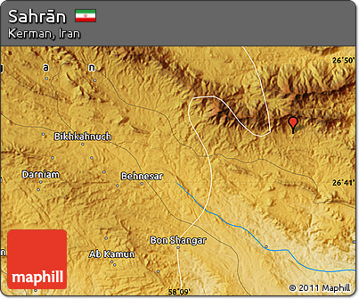 Physical Map of Sahrān