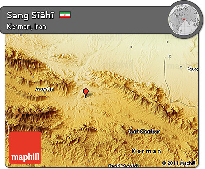 Physical 3D Map of Sang Sīāhī