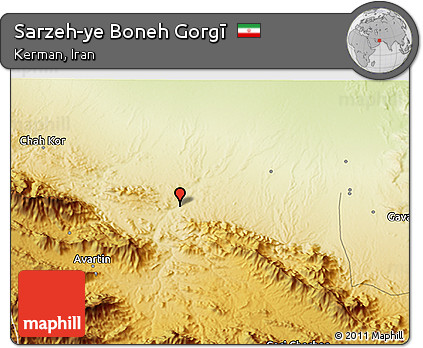 Physical 3D Map of Sarzeh-ye Boneh Gorgī