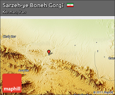 Physical 3D Map of Sarzeh-ye Boneh Gorgī