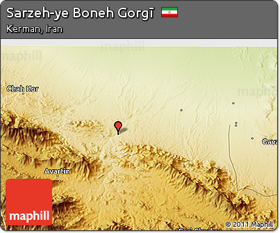 Physical 3D Map of Sarzeh-ye Boneh Gorgī