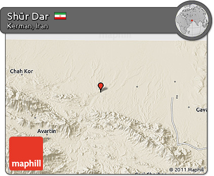 Shaded Relief 3D Map of Shūr Dar