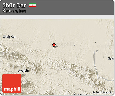 Shaded Relief 3D Map of Shūr Dar