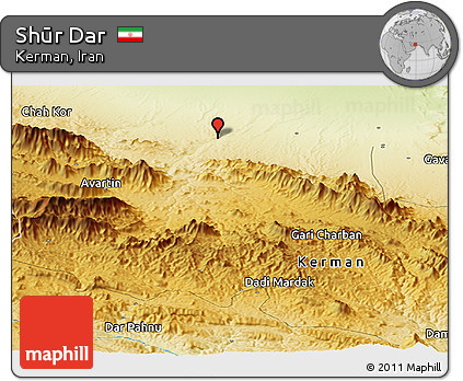 Physical Panoramic Map of Shūr Dar