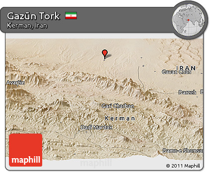 Satellite Panoramic Map of Gazūn Tork
