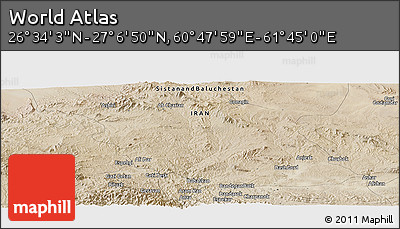 Satellite Panoramic Map of the Area around 26° 50' 27" N, 61° 16' 29" E