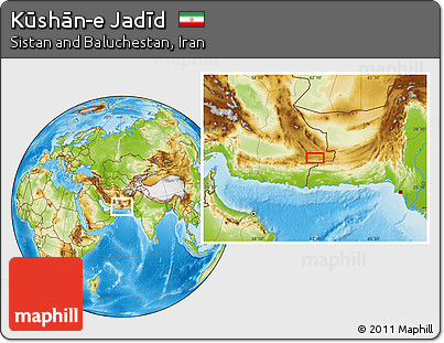 Physical Location Map of Kūshān-e Jadīd