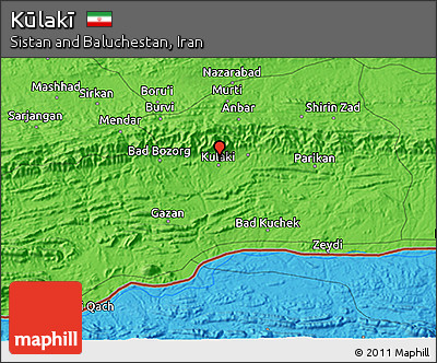 Political 3D Map of Kūlakī