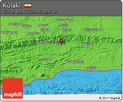Political 3D Map of Kūlakī