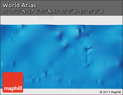 Physical 3D Map of the Area around 26° 50' 27" N, 66° 13' 29" W