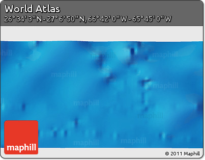 Physical 3D Map of the Area around 26° 50' 27" N, 66° 13' 29" W