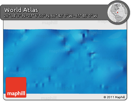 Shaded Relief 3D Map of the Area around 26° 50' 27" N, 66° 13' 29" W