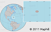 Gray Location Map of the area around 26° 50' 27" N, 66° 13' 29" W