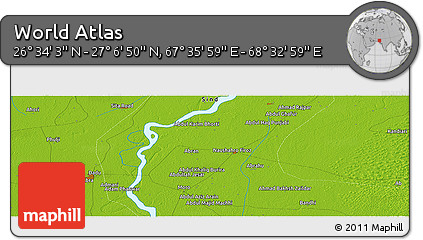 Physical Panoramic Map of the Area around 26° 50' 27" N, 68° 4' 29" E
