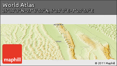 Physical Panoramic Map of the Area around 26° 50' 27" N, 6° 52' 30" E