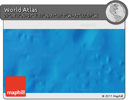 Shaded Relief 3D Map of the Area around 26° 50' 27" N, 73° 1' 30" W